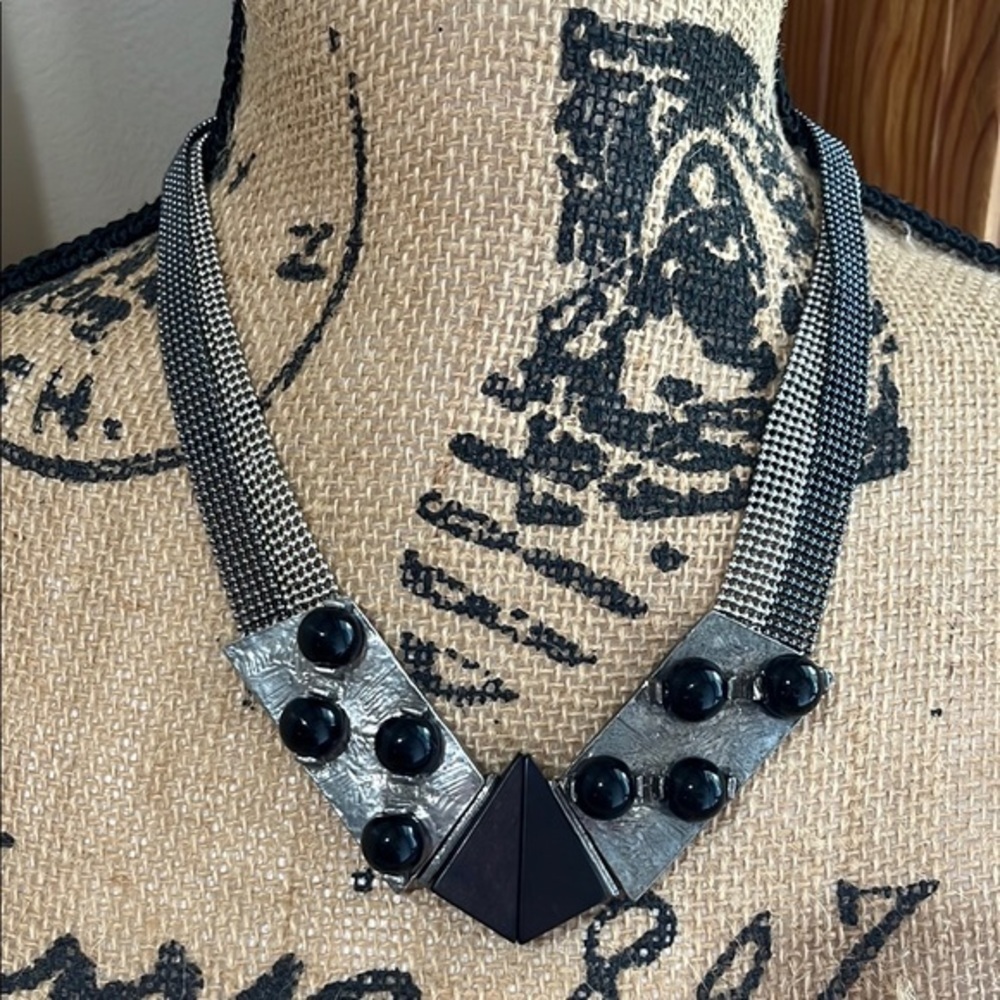 Anne Marie Chagnon Metal Necklace Handmade in Montreal, Quebec